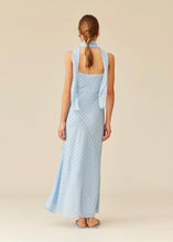 Load image into Gallery viewer, Ruby Riley Sash Maxi Dress - Blue Polka Dot