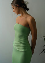 Load image into Gallery viewer, Odysseus & Penelope Draped Strapless Maxi Dress - Soft Moss