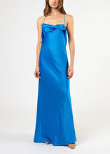 Load image into Gallery viewer, FOR SALE: Michelle Mason Ruffle Cowl Bias Gown - Azure