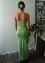 Load image into Gallery viewer, Odysseus &amp; Penelope Draped Strapless Maxi Dress - Soft Moss

