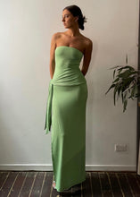 Load image into Gallery viewer, Odysseus &amp; Penelope Draped Strapless Maxi Dress - Soft Moss
